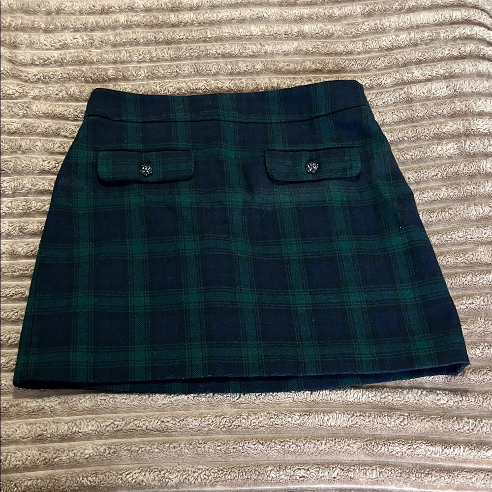 Loft Plaid Green and Blue Women's Skirt